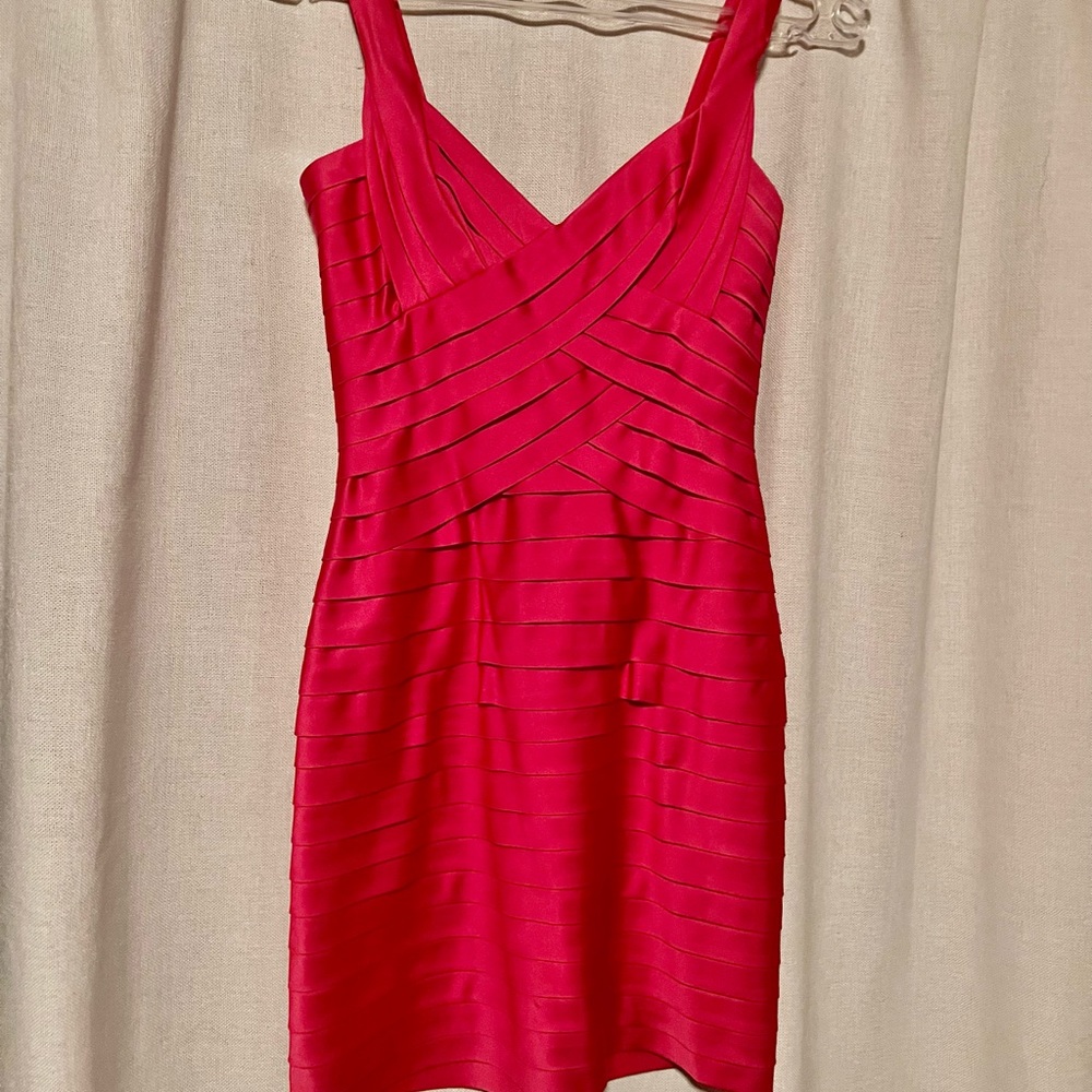 BCBG Hot Pink Bandage Dress